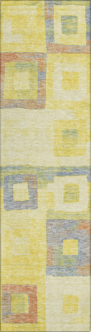 Piper Looms Chantille Geometric ACN1142 Yellow Machine Washable Area Rug Runner Main Image