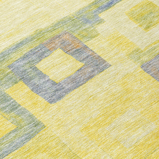 Piper Looms Chantille Geometric ACN1142 Yellow Machine Washable Area Rug Swatch Image