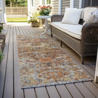 Piper Looms Chantille Global ACN1143 Coral Machine Washable Area Rug Runner Outdoor Lifestyle Image Feature