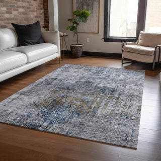 Piper Looms Chantille Global ACN1144 Blue Machine Washable Area Rug Lifestyle Image Feature