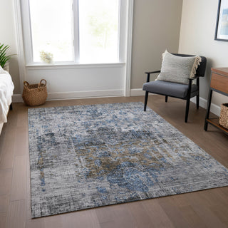 Piper Looms Chantille Global ACN1144 Blue Machine Washable Area Rug Lifestyle Image Feature