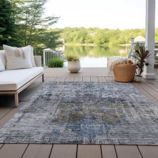 Piper Looms Chantille Global ACN1144 Blue Machine Washable Area Rug Outdoor Lifestyle Image Feature