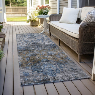 Piper Looms Chantille Global ACN1144 Blue Machine Washable Area Rug Runner Outdoor Lifestyle Image Feature