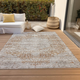 Piper Looms Chantille Global ACN1144 Copper Machine Washable Area Rug Outdoor Lifestyle Image Feature