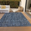 Piper Looms Chantille Damask ACN1145 Blue Machine Washable Area Rug Outdoor Lifestyle Image Feature