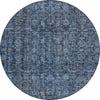 Piper Looms Chantille Damask ACN1145 Blue Machine Washable Area Rug Round Main Image