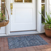 Piper Looms Chantille Damask ACN1145 Blue Machine Washable Area Rug Scatter Outdoor Lifestyle Image Feature