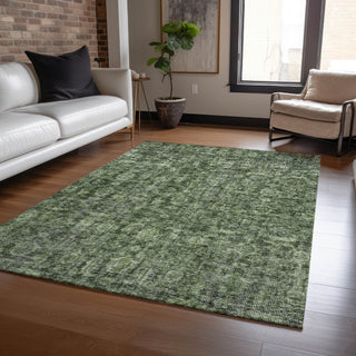 Piper Looms Chantille Damask ACN1145 Cactus Machine Washable Area Rug Lifestyle Image Feature