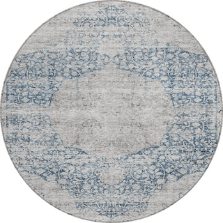 Piper Looms Chantille Global ACN1146 Blue Machine Washable Area Rug Round Main Image