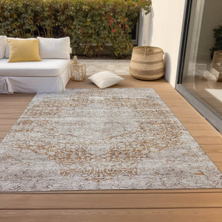 Piper Looms Chantille Global ACN1146 Copper Machine Washable Area Rug Outdoor Lifestyle Image Feature