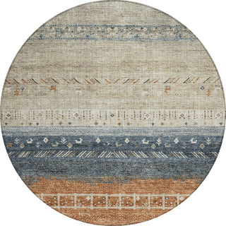 Piper Looms Chantille Global ACN1147 Brown Machine Washable Area Rug Round Main Image