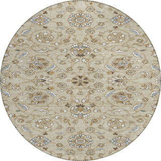 Piper Looms Chantille Moroccan ACN1149 Beige Machine Washable Area Rug Round Main Image