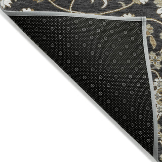 Piper Looms Chantille Moroccan ACN1149 Black Machine Washable Area Rug Backing Image