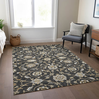 Piper Looms Chantille Moroccan ACN1149 Black Machine Washable Area Rug Lifestyle Image Feature