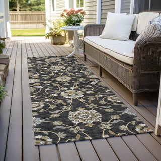 Piper Looms Chantille Moroccan ACN1149 Black Machine Washable Area Rug Runner Outdoor Lifestyle Image Feature