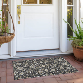 Piper Looms Chantille Moroccan ACN1149 Black Machine Washable Area Rug Scatter Outdoor Lifestyle Image Feature