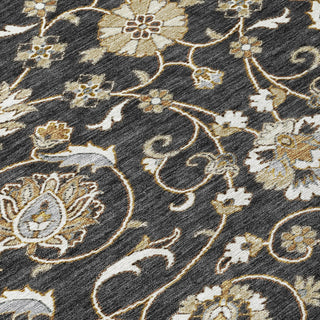 Piper Looms Chantille Moroccan ACN1149 Black Machine Washable Area Rug Swatch Image