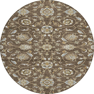 Piper Looms Chantille Moroccan ACN1149 Chocolate Machine Washable Area Rug Round Main Image