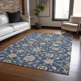 Piper Looms Chantille Moroccan ACN1149 Navy Machine Washable Area Rug Lifestyle Image Feature