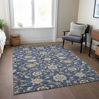 Piper Looms Chantille Moroccan ACN1149 Navy Machine Washable Area Rug Lifestyle Image Feature