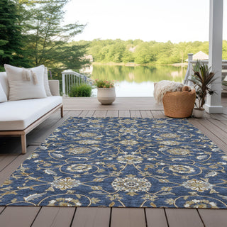 Piper Looms Chantille Moroccan ACN1149 Navy Machine Washable Area Rug Outdoor Lifestyle Image Feature