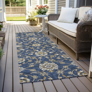 Piper Looms Chantille Moroccan ACN1149 Navy Machine Washable Area Rug Runner Outdoor Lifestyle Image Feature