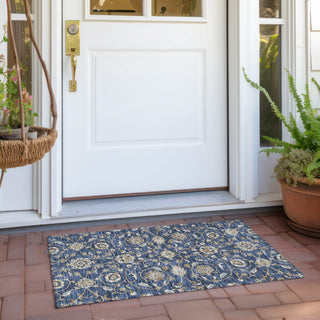 Piper Looms Chantille Moroccan ACN1149 Navy Machine Washable Area Rug Scatter Outdoor Lifestyle Image Feature