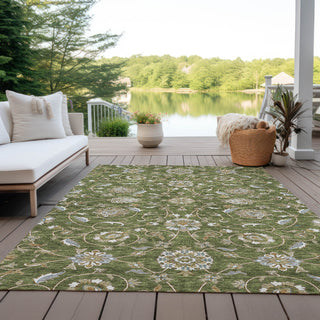 Piper Looms Chantille Moroccan ACN1149 Olive Machine Washable Area Rug Outdoor Lifestyle Image Feature