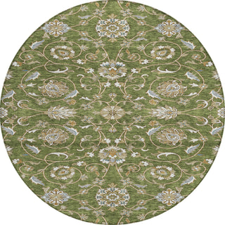 Piper Looms Chantille Moroccan ACN1149 Olive Machine Washable Area Rug Round Main Image