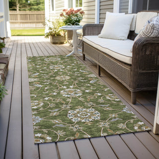 Piper Looms Chantille Moroccan ACN1149 Olive Machine Washable Area Rug Runner Outdoor Lifestyle Image Feature