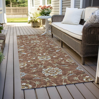 Piper Looms Chantille Moroccan ACN1149 Paprika Machine Washable Area Rug Runner Outdoor Lifestyle Image Feature