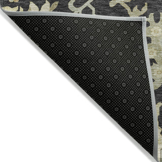 Piper Looms Chantille Global ACN1150 Black Machine Washable Area Rug Backing Image