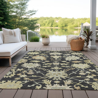 Piper Looms Chantille Global ACN1150 Black Machine Washable Area Rug Outdoor Lifestyle Image Feature