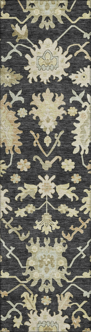 Piper Looms Chantille Global ACN1150 Black Machine Washable Area Rug Runner Main Image