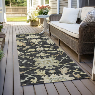 Piper Looms Chantille Global ACN1150 Black Machine Washable Area Rug Runner Outdoor Lifestyle Image Feature