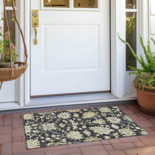 Piper Looms Chantille Global ACN1150 Black Machine Washable Area Rug Scatter Outdoor Lifestyle Image Feature
