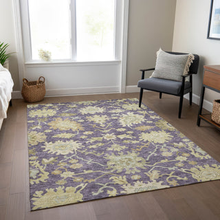 Piper Looms Chantille Global ACN1150 Eggplant Machine Washable Area Rug Lifestyle Image Feature