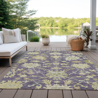 Piper Looms Chantille Global ACN1150 Eggplant Machine Washable Area Rug Outdoor Lifestyle Image Feature