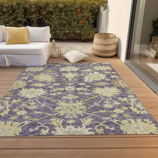 Piper Looms Chantille Global ACN1150 Eggplant Machine Washable Area Rug Outdoor Lifestyle Image Feature