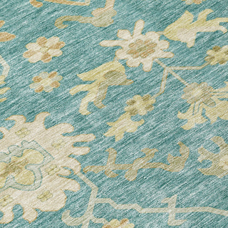 Piper Looms Chantille Global ACN1150 Teal Machine Washable Area Rug Swatch Image