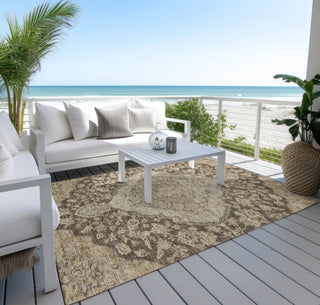 Piper Looms Chantille Global ACN1151 Chocolate Machine Washable Area Rug Outdoor Lifestyle Image Feature