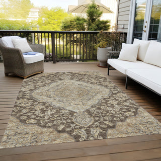 Piper Looms Chantille Global ACN1151 Chocolate Machine Washable Area Rug Outdoor Lifestyle Image Feature