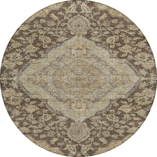 Piper Looms Chantille Global ACN1151 Chocolate Machine Washable Area Rug Round Main Image