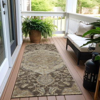 Piper Looms Chantille Global ACN1151 Chocolate Machine Washable Area Rug Runner Outdoor Lifestyle Image Feature