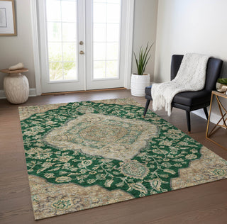 Piper Looms Chantille Global ACN1151 Emerald Machine Washable Area Rug Lifestyle Image Feature