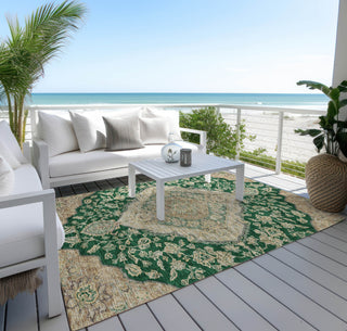 Piper Looms Chantille Global ACN1151 Emerald Machine Washable Area Rug Outdoor Lifestyle Image Feature