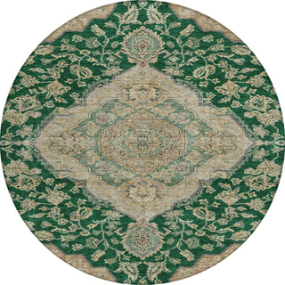 Piper Looms Chantille Global ACN1151 Emerald Machine Washable Area Rug Round Main Image