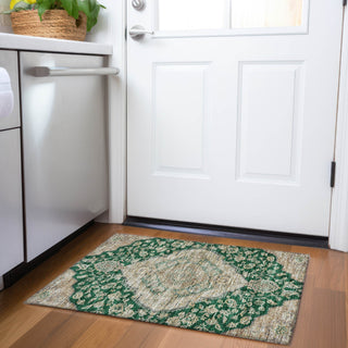 Piper Looms Chantille Global ACN1151 Emerald Machine Washable Area Rug Scatter Lifestyle Image Feature