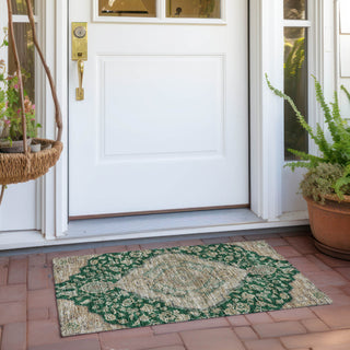 Piper Looms Chantille Global ACN1151 Emerald Machine Washable Area Rug Scatter Outdoor Lifestyle Image Feature