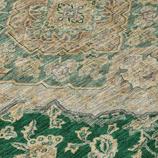 Piper Looms Chantille Global ACN1151 Emerald Machine Washable Area Rug Swatch Image